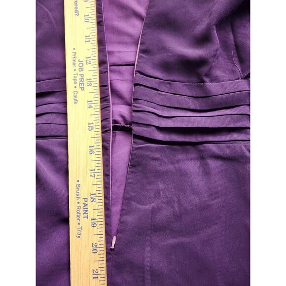 DRESS-Plum Purple-Lined-Flared Sleeves-V-Neck-Midi Length-Size XXL - Picture 8 of 8